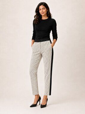 Marc Cain Black & Ivory Patterned Luxury Pants Size N1 / US 2